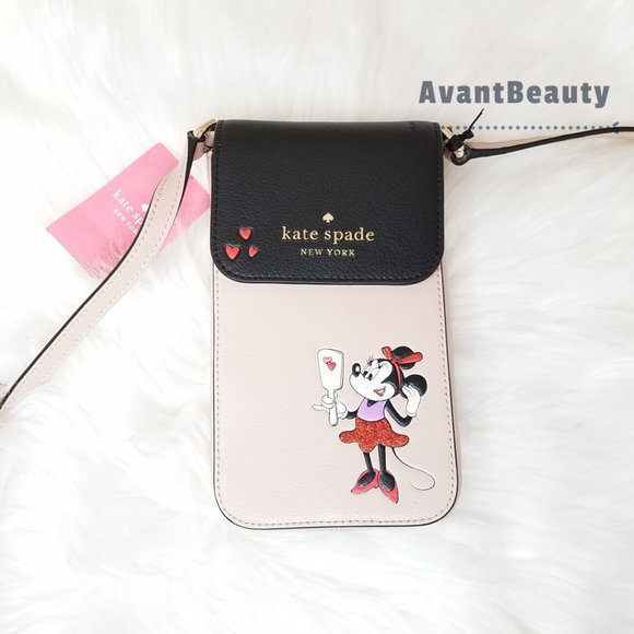 kate Spade NS Minnie Beige Phone Crossbody Black